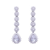 Crystal flower silver earrings